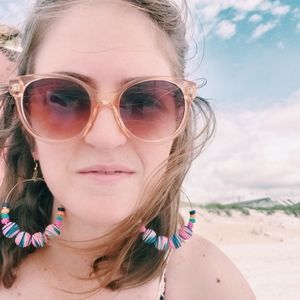 ANNA RETRO INSPIRED HOOP DANGLE EARRINGS, NEON